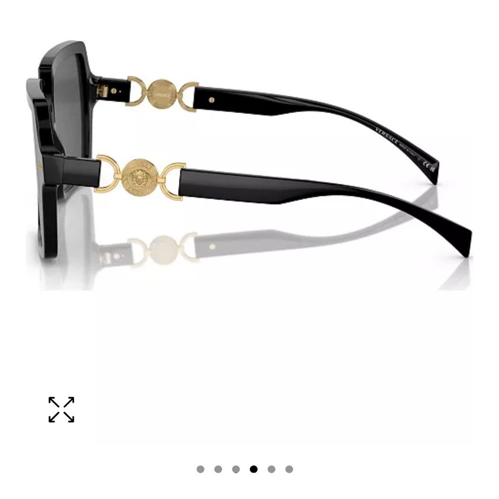 NWT Versace Black and Gold Oversized Sunglasses - Picture 4 of 8